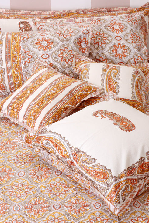 20s Cotton Cushion Cover In Paisley Block Print